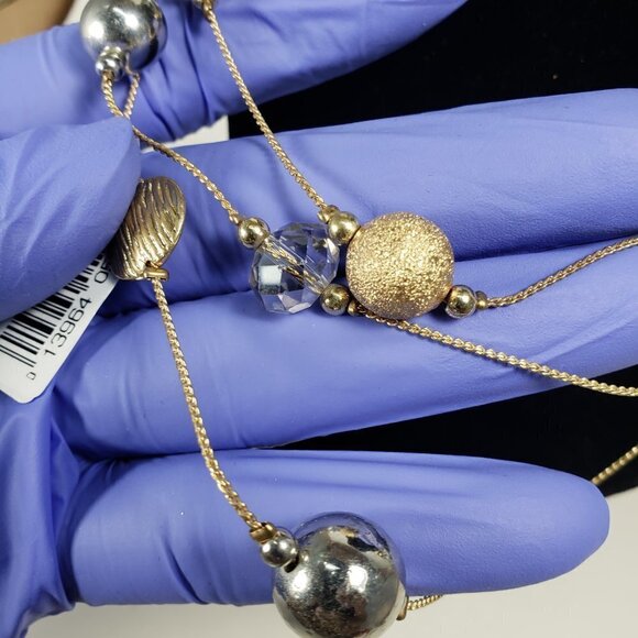 Layered Gold & Silver Beaded Necklace — Multi‑Strand Statement Fashion Jewelry - Picture 8 of 10